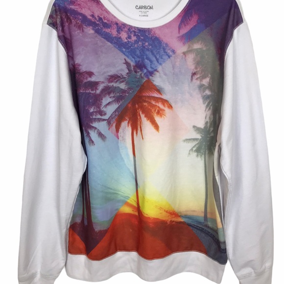 VTG Carbon Palm Tree Graphic Sweatshirt Size XL - Picture 3 of 6